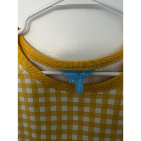Draper James Yellow White Gingham Pullover Sweater Size M Preppy Classic - Picture 9 of 15